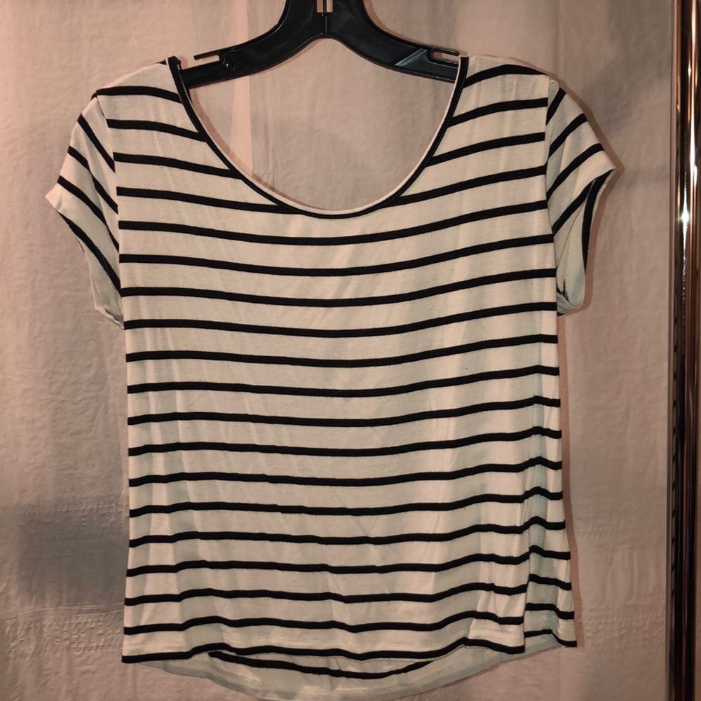 Charlotte Russe Short Sleeve Striped Shirt